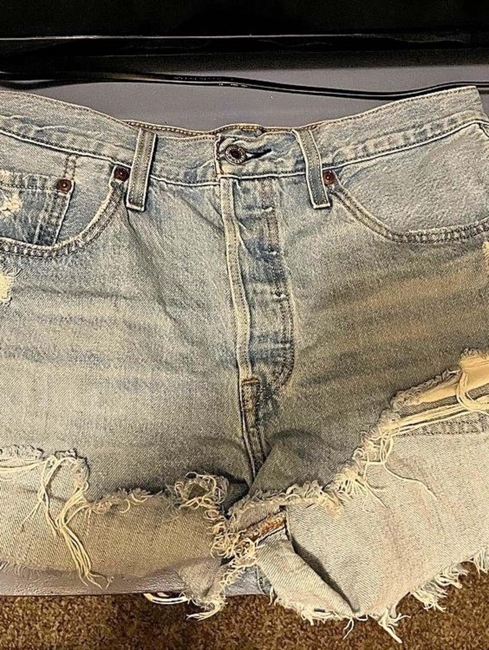 Levi's 501 Original Distressed Cutoff Shorts Women's Denim Jean Shorts Waist 29